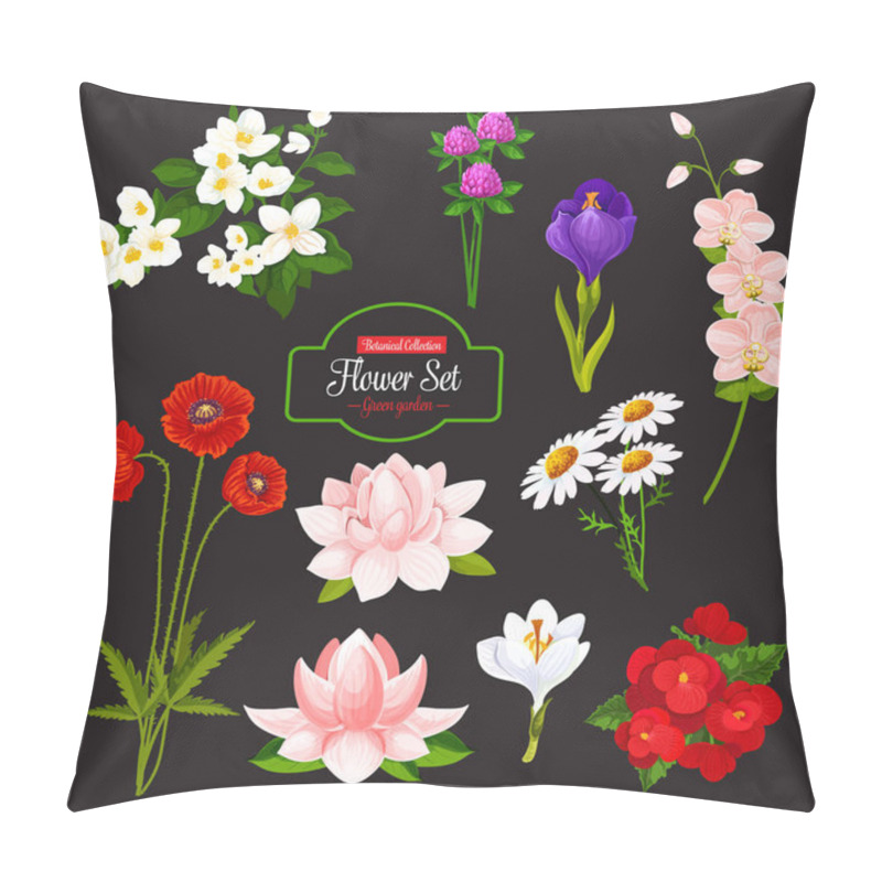 Personality  Flower Cartoon Icon Of Blooming Garden Plant Pillow Covers