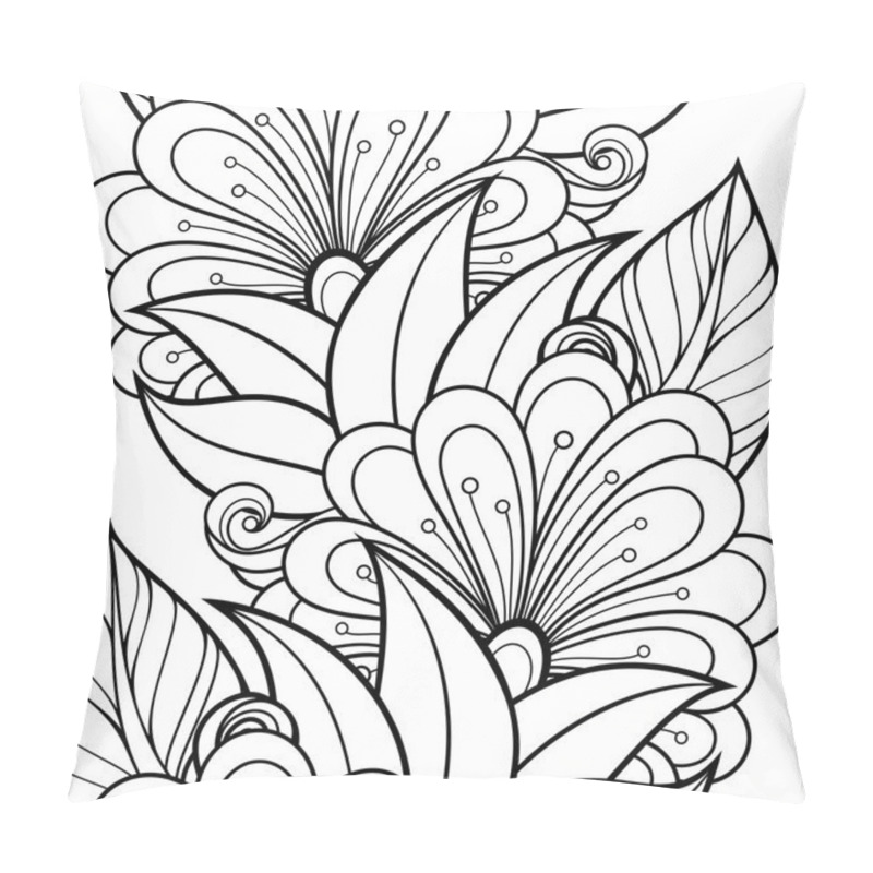 Personality  Seamless Abstract Monochrome Floral Pattern Pillow Covers