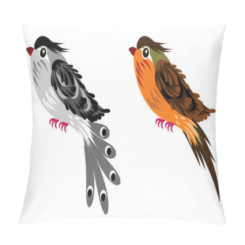 Personality  A Set Of Images Of Birds Pillow Covers