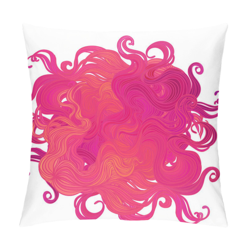 Personality  Vector Pink Abstract Hand-drawn Pattern With Waves And Clouds. S Pillow Covers