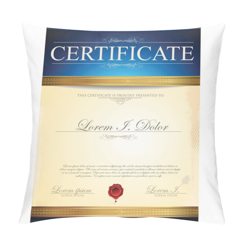 Personality  Blue Certificate Template Pillow Covers