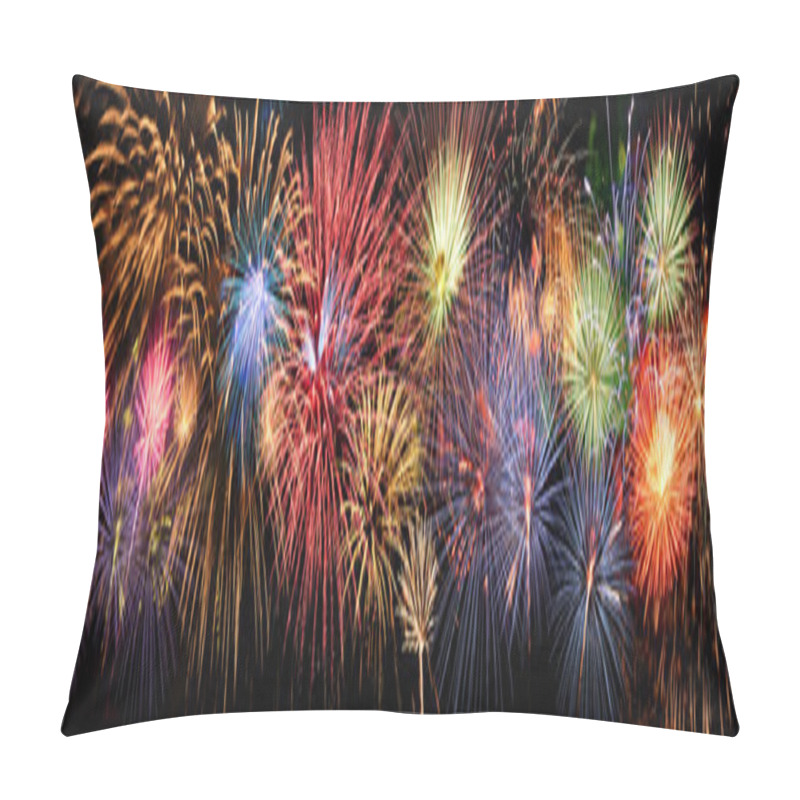 Personality  Fireworks In Panoramic View Pillow Covers