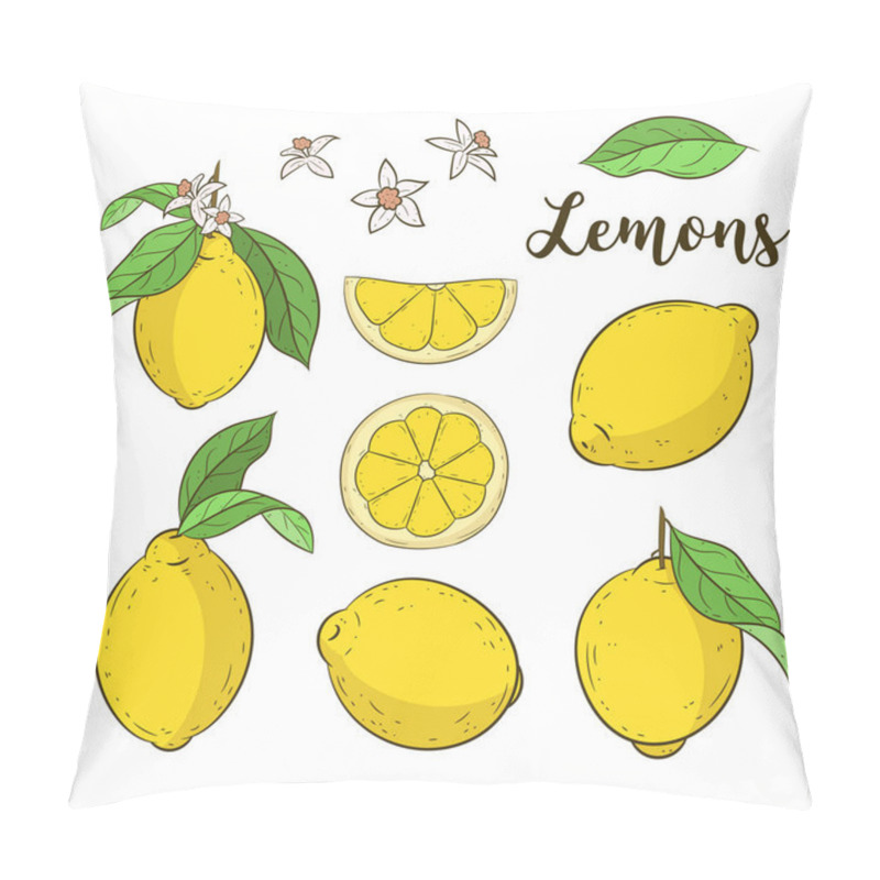 Personality  Lemons Set. Cute Vector Illustrations. Pillow Covers