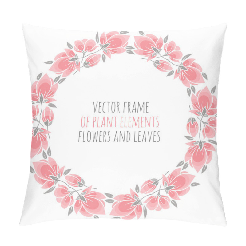 Personality  Round Frame Of Delicate Pink Sakura Cherry Blossoms Pillow Covers