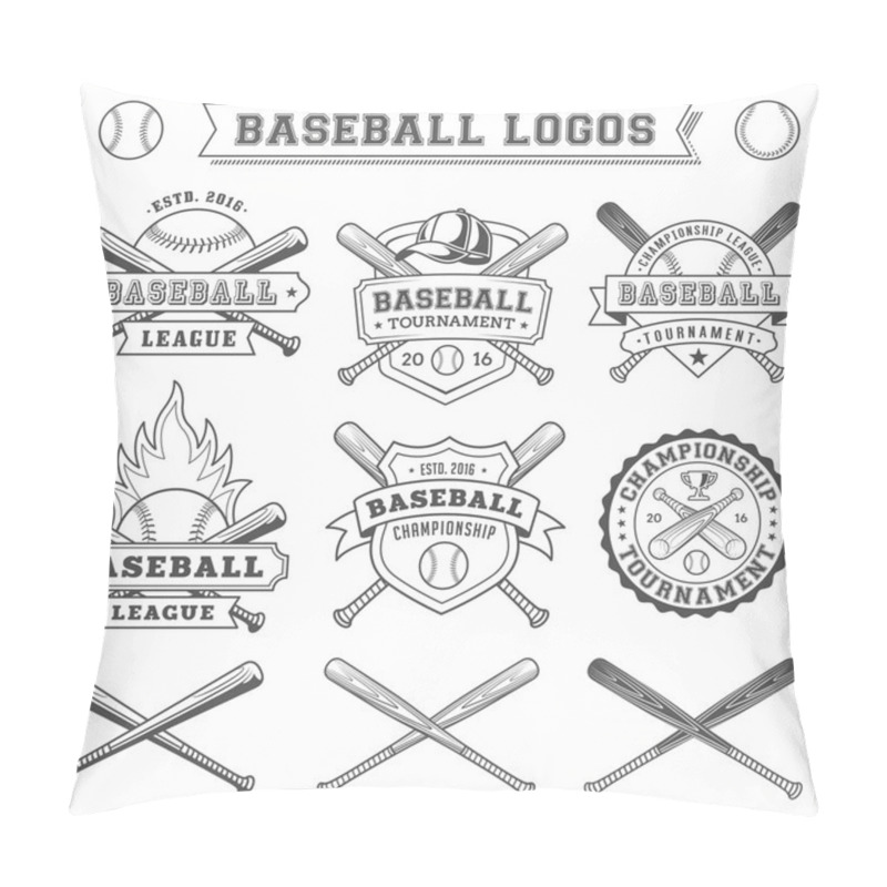 Personality  Vector Baseball Logo And Insignia Pillow Covers