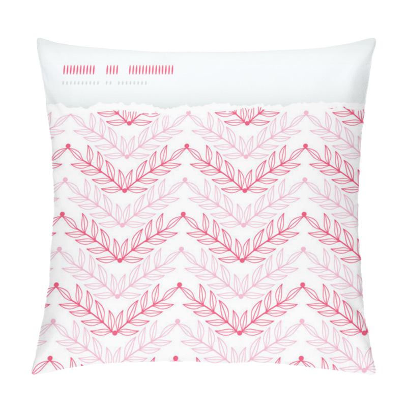 Personality  Pink Lineart Leaves Chevron Horizontal Torn Seamless Pattern Background Pillow Covers