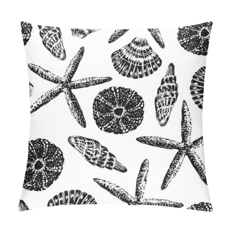 Personality  Sea Stars And Elements Seamless Vector Print. Aloha, Hawaii, Party. Hand Drawn Elements. Home Decor. Textile Design. Pillow Covers