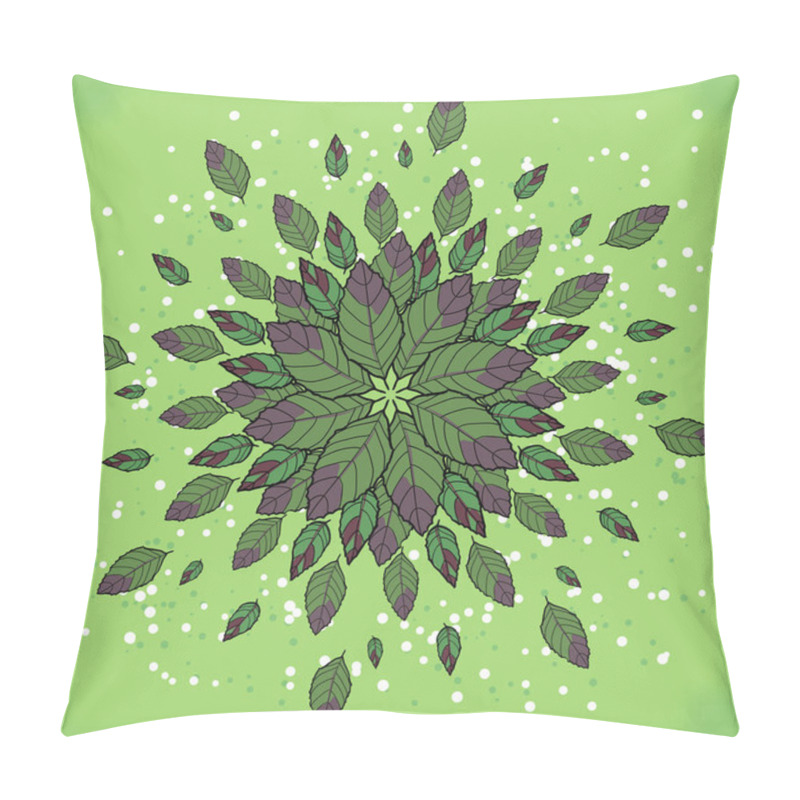 Personality  Symmetrical Geometric Circular Pattern Composition Of Plants. Pillow Covers