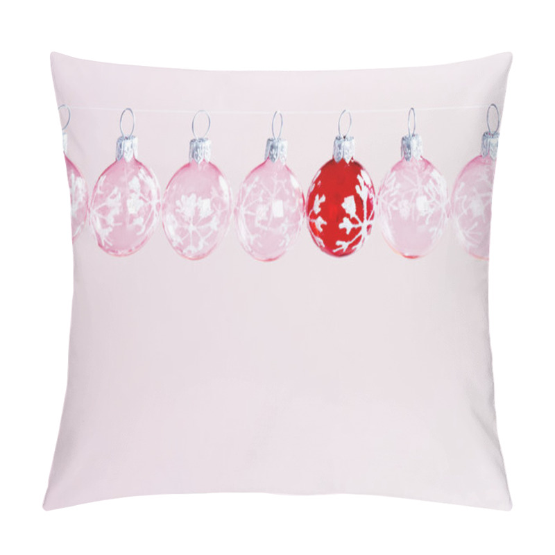 Personality  Chistmas Balls Hanging Next To Each Other On A Line Pillow Covers