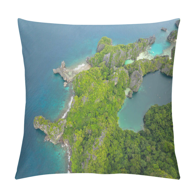 Personality  Blue Sea And Lagoons In Miniloc Island. El Nido, Palawan. Philippines. Pillow Covers