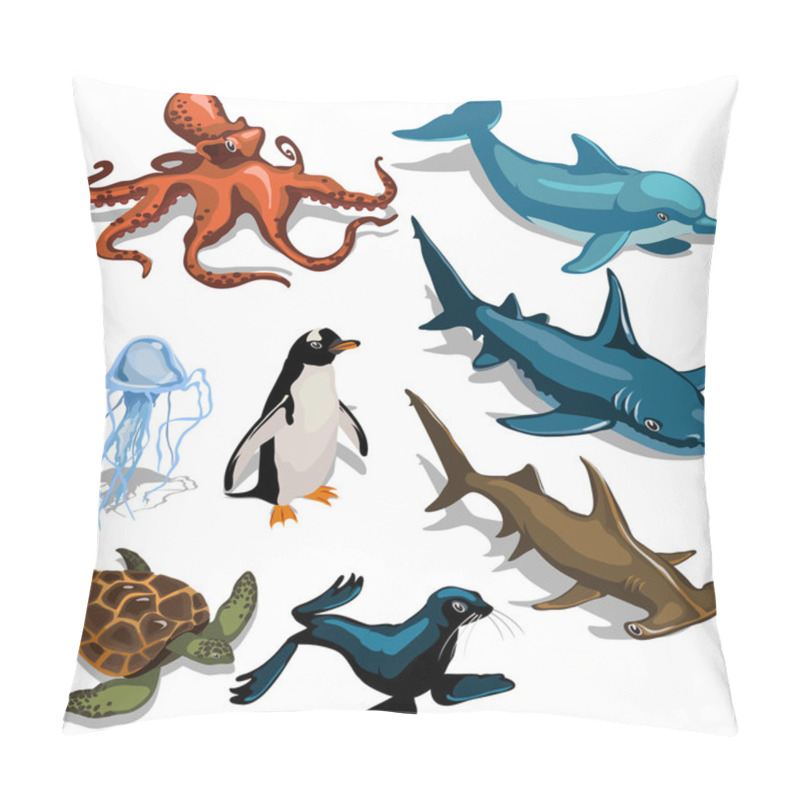 Personality  Fish, Dolphin, Seal And Other Members Of Deep Sea Pillow Covers