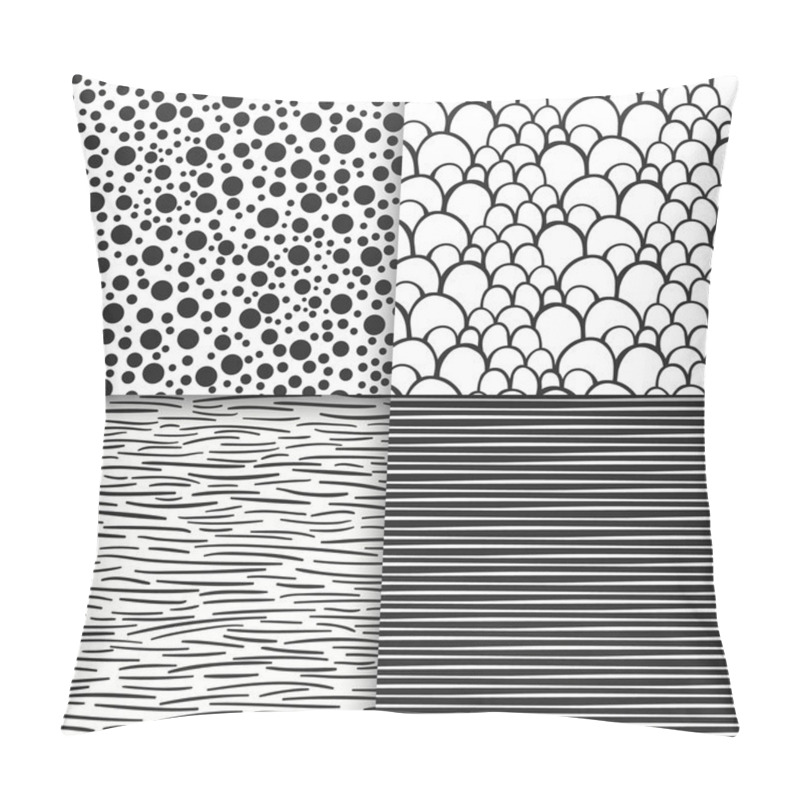 Personality  Simple Neutral Monochrome Seamless Patterns Set Pillow Covers