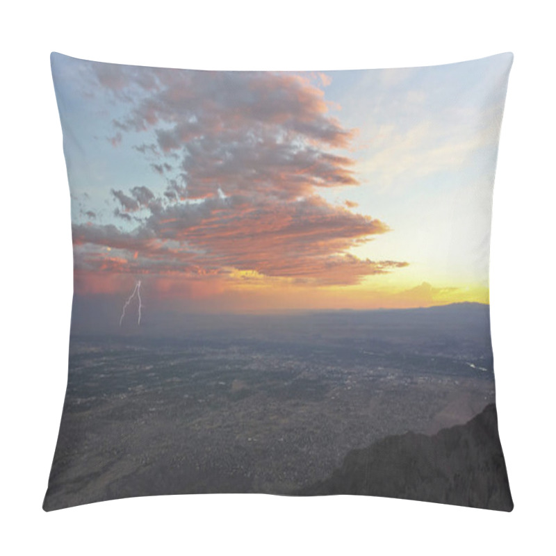 Personality  A Thunderstorm At Sunset Over Albuquerque, New Mexico Pillow Covers