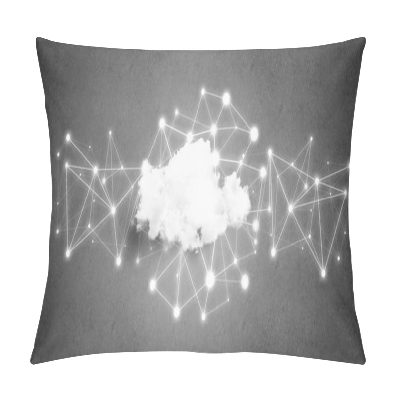 Personality  Background Image With Cloud Computing Connection Concept On Concrete Wall Pillow Covers