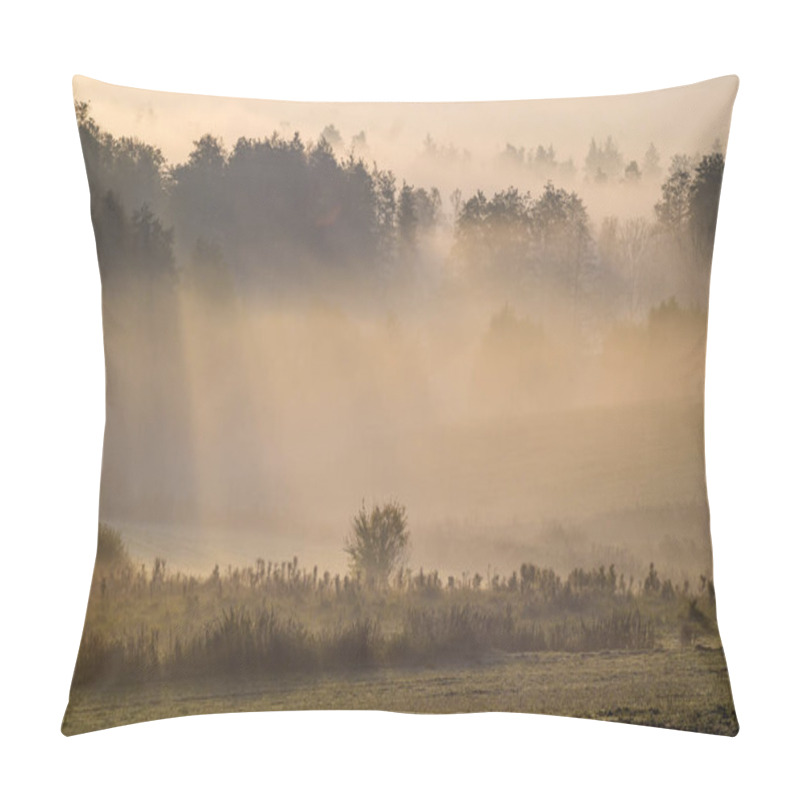 Personality  Misty Autumn Morning Over The Valley Pillow Covers