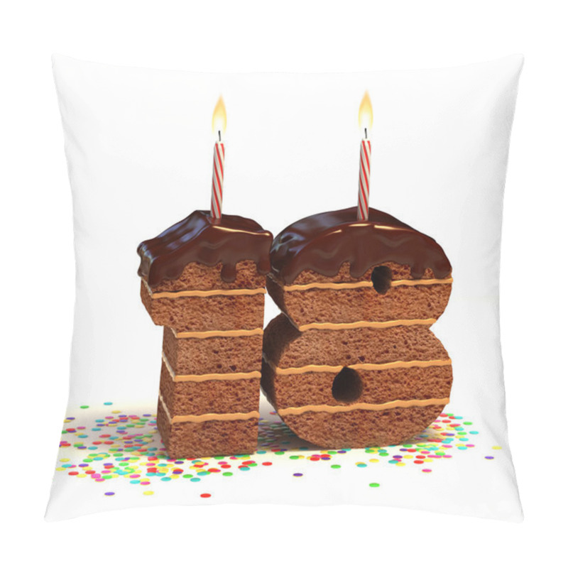 Personality  Chocolate Birthday Cake For A Eighteenth Birthday Pillow Covers