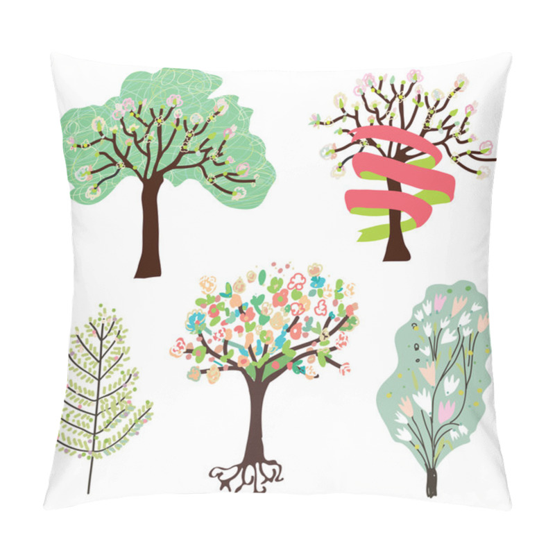 Personality  Set Of Spring Blossom Trees Pillow Covers