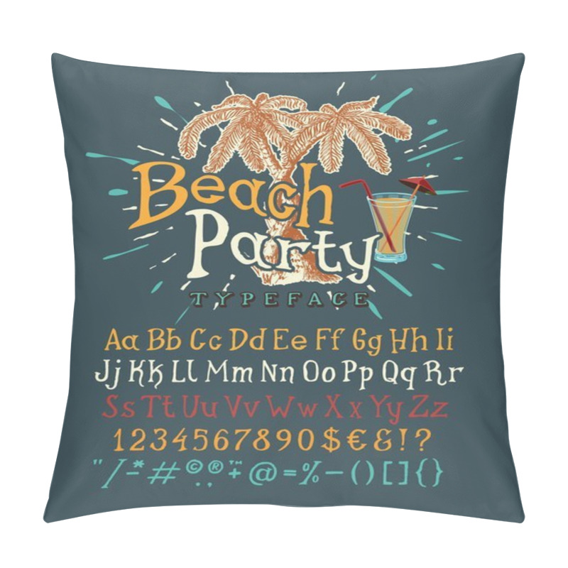 Personality  Font Beach Party. Pillow Covers