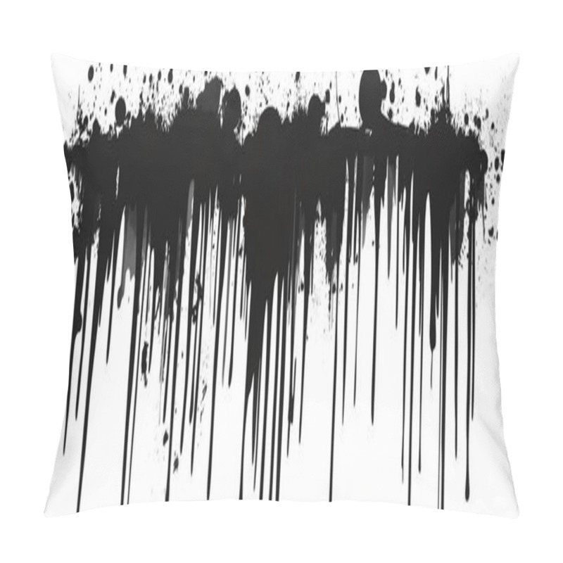 Personality  Pattern Bold Black And White Dripping Paint Vector Art - Minimalist Grunge Design Pillow Covers