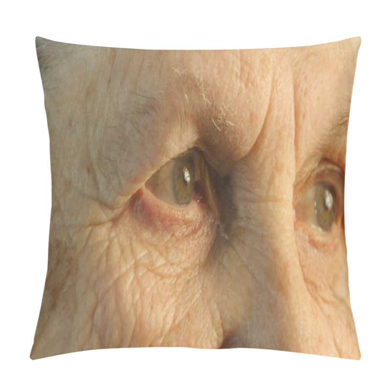 Personality  Close-up Portrait Of A Old Womans Gaze Pillow Covers