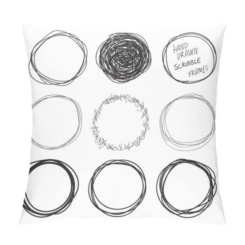 Personality  Hand Drawn Scribble Frames Pillow Covers