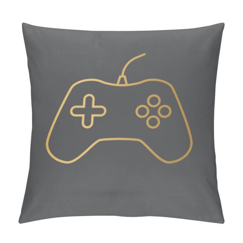 Personality  Golden Video Gamepad Icon - Vector Illustration Pillow Covers