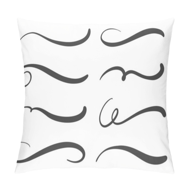 Personality  Swashes Swoops And Swishes Calligraphy Signs. Underlines Hand Drawn Strokes. Vector Symbols Set Pillow Covers