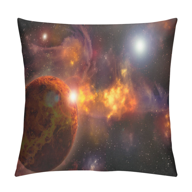 Personality  Unknown Planet From Outer Space. Space Nebula. Cosmic Cluster Of Stars. Outer Space Background Pillow Covers