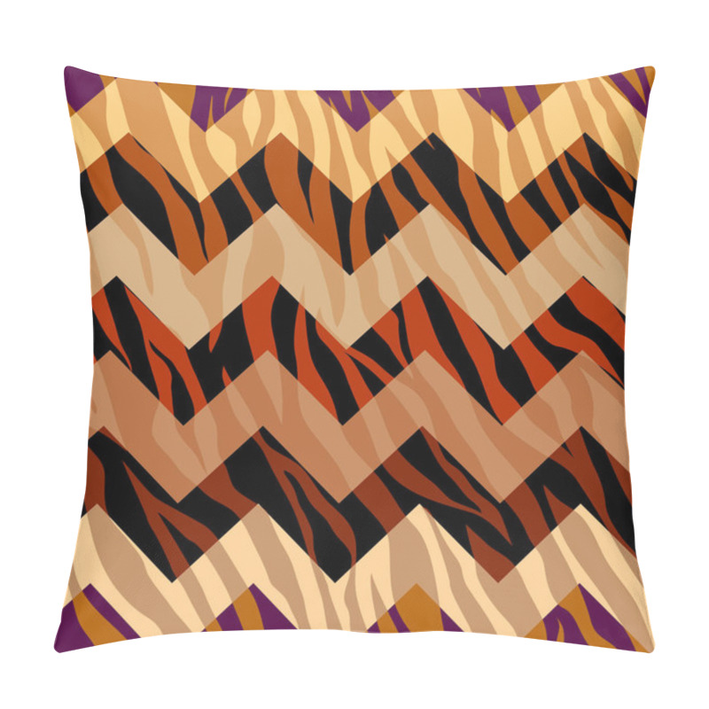 Personality  Abstract Brown Animal Exotic Pattern In Patchwork Style. Pillow Covers