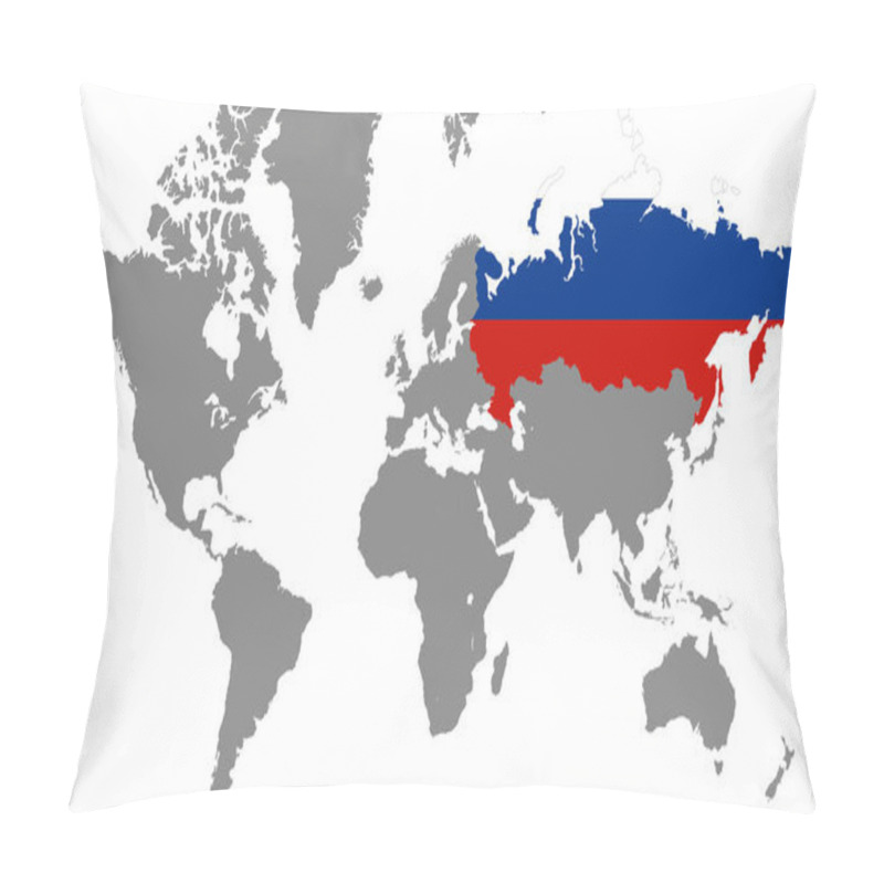 Personality  Russia In World Map, World Map, Geographic Map, Russia Map, Russia Border Line, Asia, Africa, Europe, North America, South America, Australia Oceania Pillow Covers