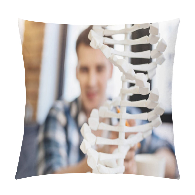 Personality  Selective Focus Of DNA Model Pillow Covers