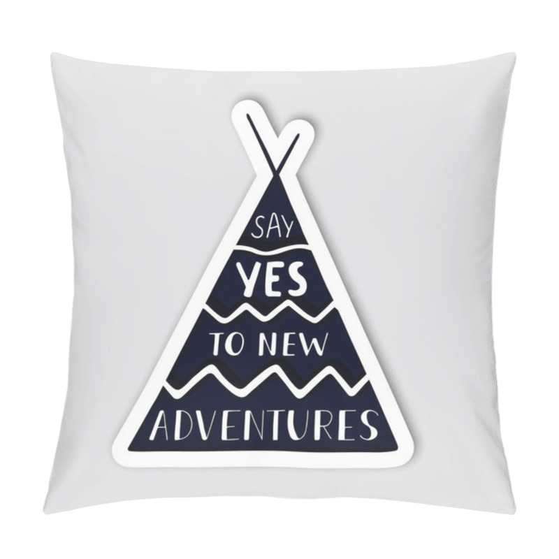 Personality  Silhouette Of Wigwam With Hand Drawn Lettering Inside. Pillow Covers