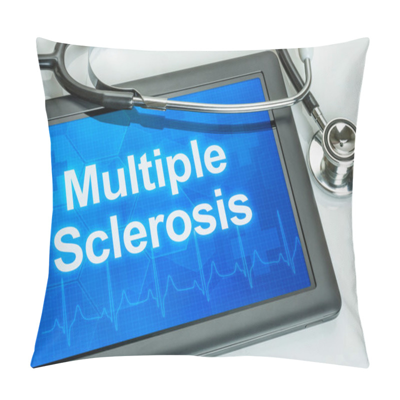 Personality  Tablet With The Diagnosis Multiple Sclerosis On The Display Pillow Covers