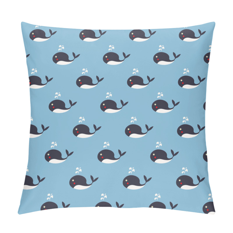 Personality  Cute Whales, Seamless Pattern With Funny Characters Pillow Covers