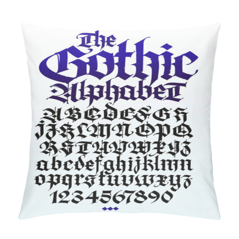 Personality  Gothic. Vector. Uppercase And Lowercase Letters On A White Background. Beautiful And Stylish Calligraphy. Elegant European Typeface For Tattoo. Medieval Modern Style. Letters And Numbers. Pillow Covers