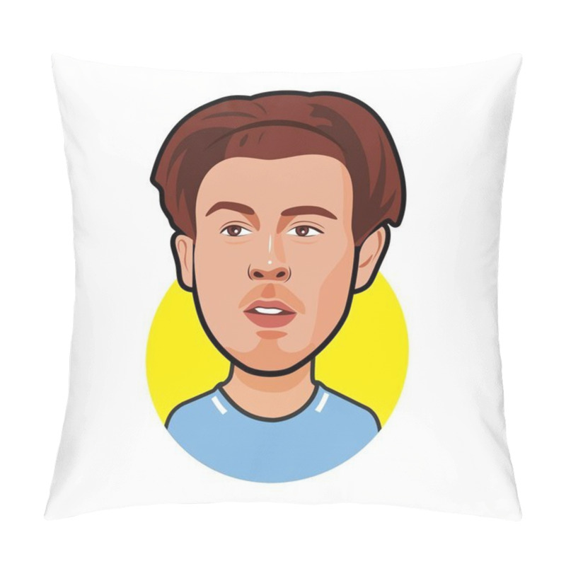 Personality  Jack Grealish  Soccer Players. World Cup. Vector Image Pillow Covers