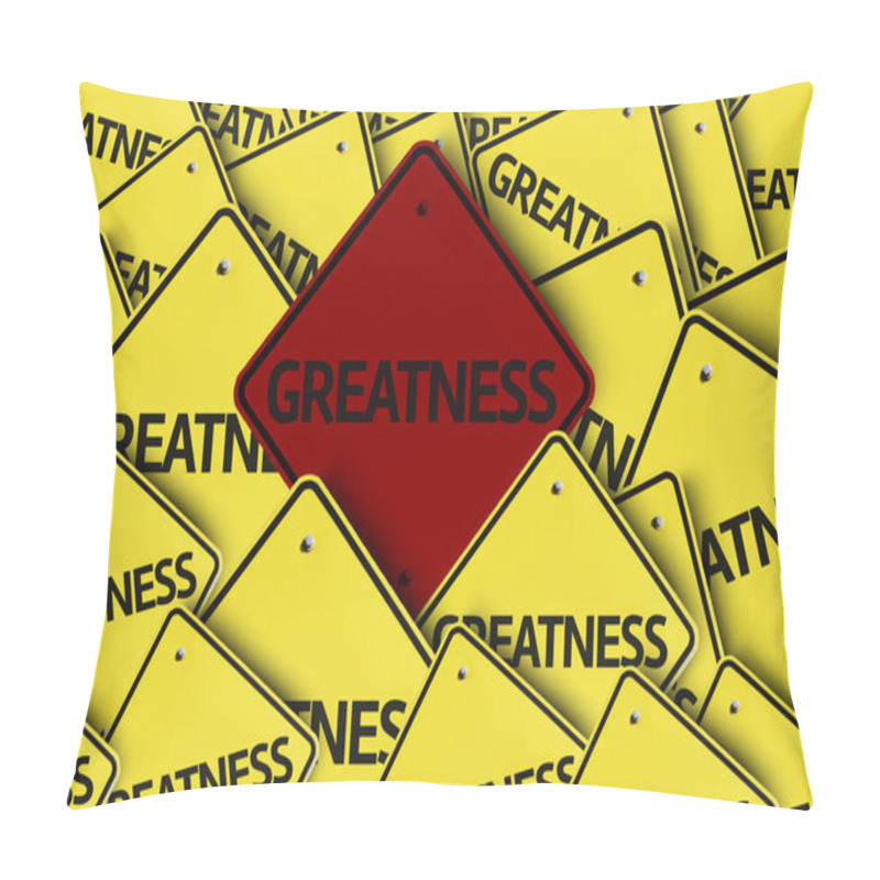 Personality  Greatness Written On Multiple Road Sign Pillow Covers