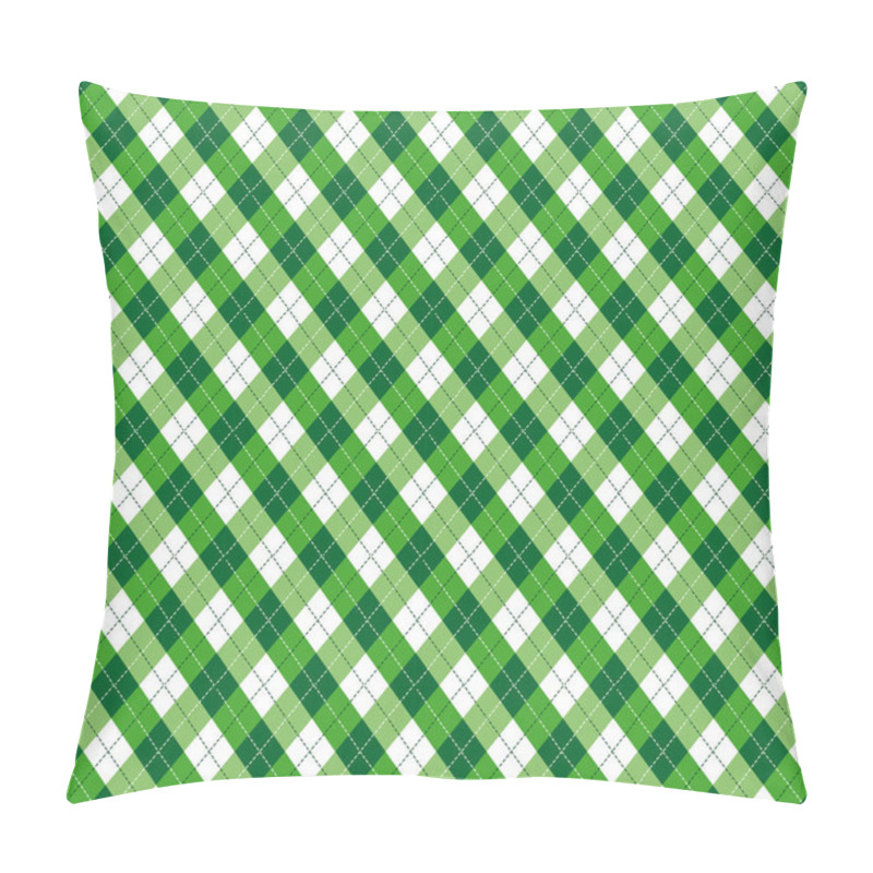 Personality  Festive Irish Tartan Diamond Seamless Pattern For St Patrick's Day Pillow Covers