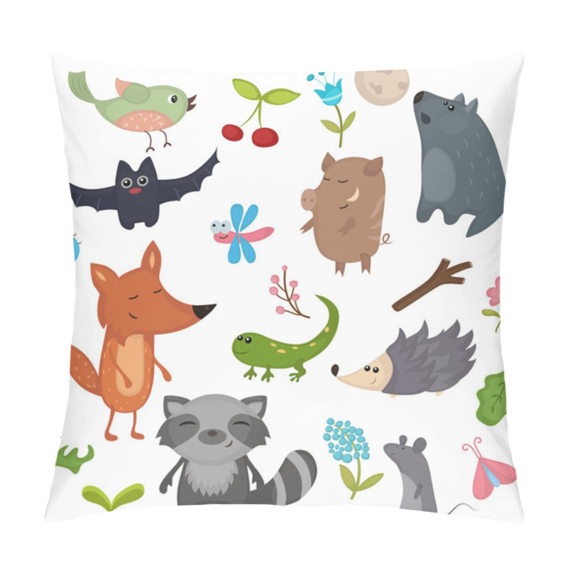 Personality  Set Of Forest Animals. Pillow Covers