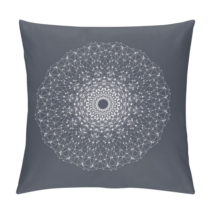 Personality  Geometric Abstract Form With Connected Line And Dots. Graphic Background For Your Design. Vector Illustration Pillow Covers