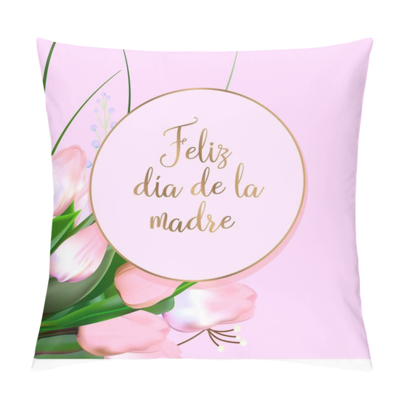 Personality  Mother's Day In Spain. Translation From Spanish: Happy Mother's Day. Festive Banner For Mom. Vector Illustration. Pillow Covers