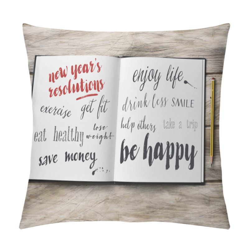 Personality  Some New Years Resolutions In A Notebook Pillow Covers