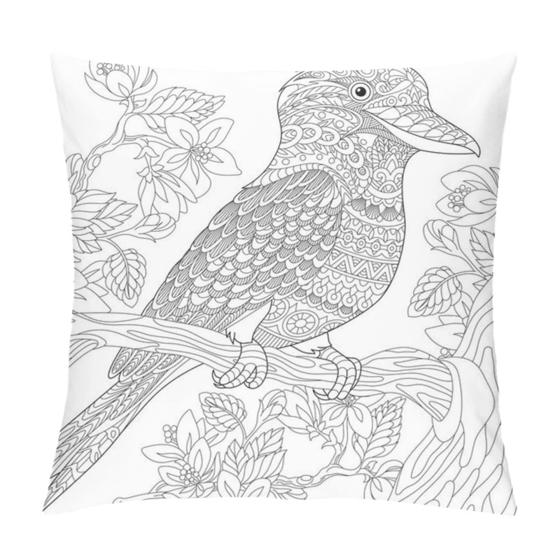 Personality  Zentangle Stylized Kookaburra Bird Pillow Covers