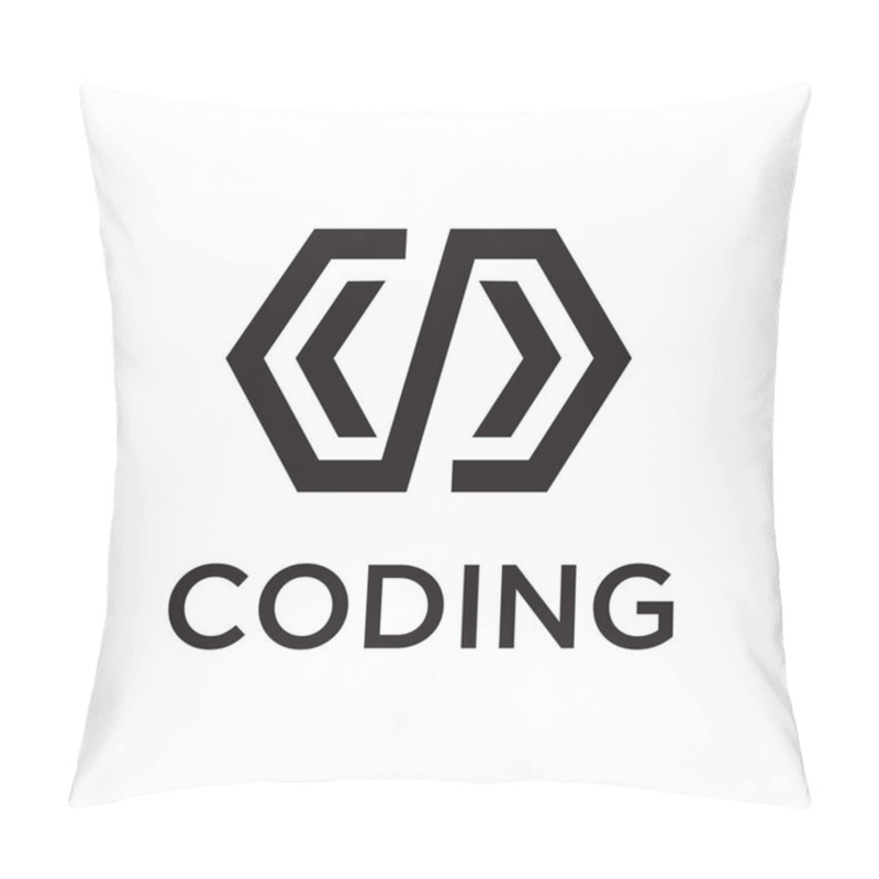 Personality  Coding Logo Design Template Vector Pillow Covers