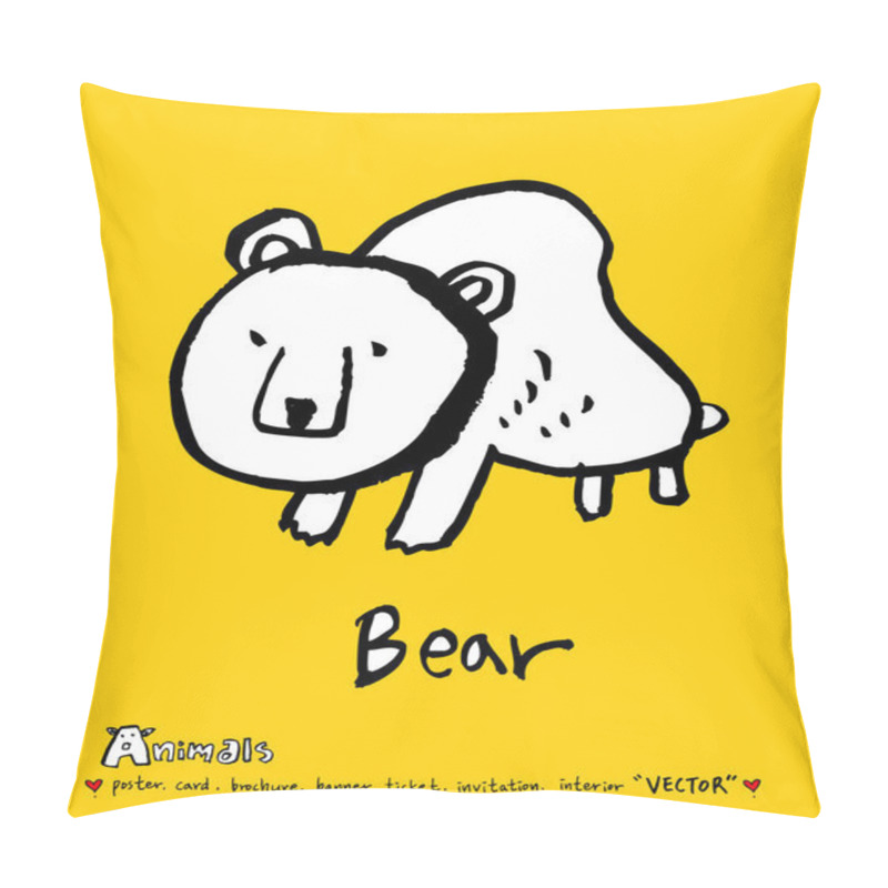 Personality  Animal Sketch / Hand Drawn Zoo Illustration - Vector Pillow Covers