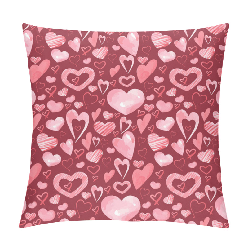 Personality  Seamless Pattern With Hearts. Background For Valentines Day. Suitable For Design, Decor, Postcards, Books, Invitations, Paper, Fabric, Textiles, Etc. Pillow Covers