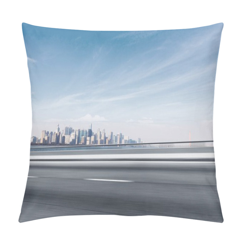 Personality  Asphalt Road With Cityscape Of Modern City Pillow Covers