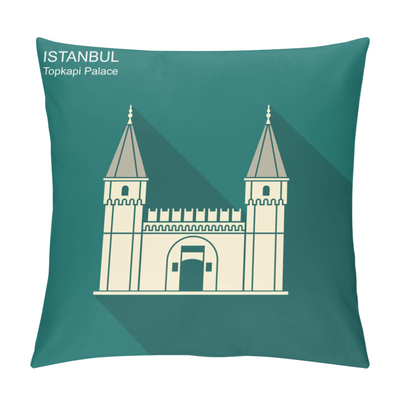 Personality  Topkapi Palace, Gate Of Salutation, Istanbul, Turkey. Flat Icon Pillow Covers