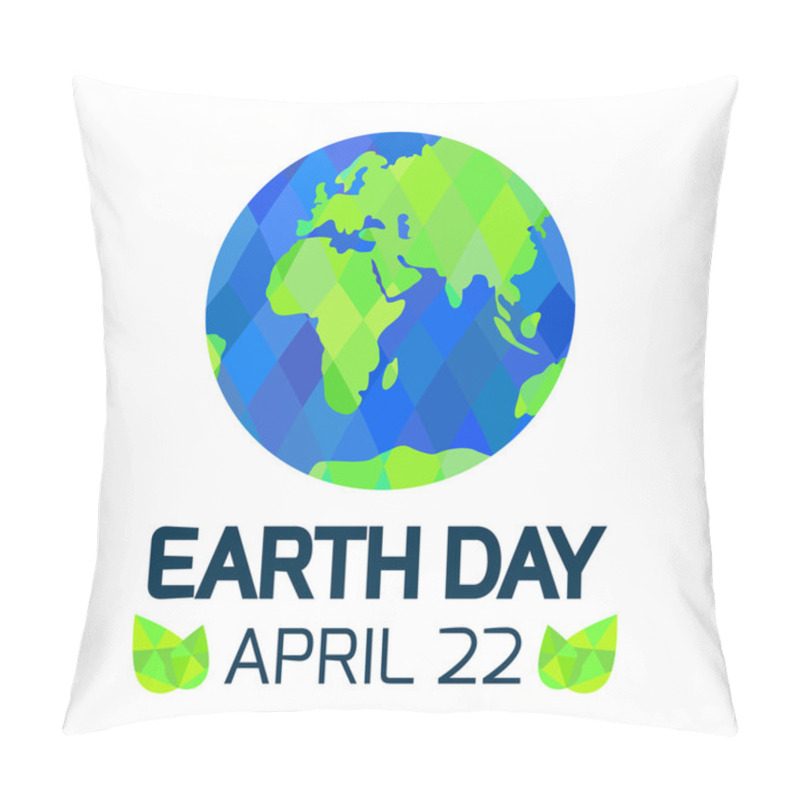 Personality  Earth Day Card On White Background. Pillow Covers