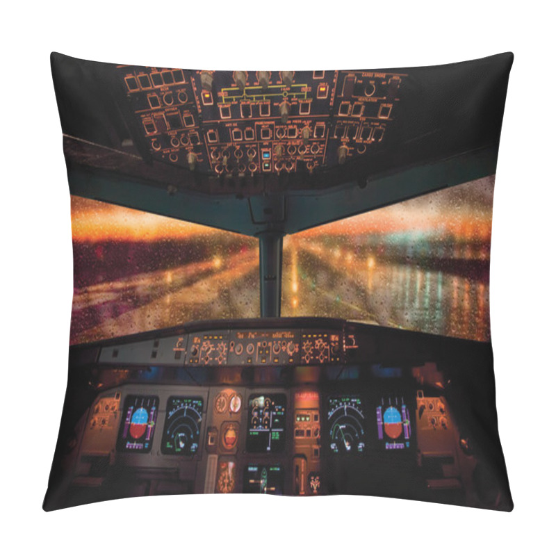 Personality  Control Panel In A Plane Pillow Covers